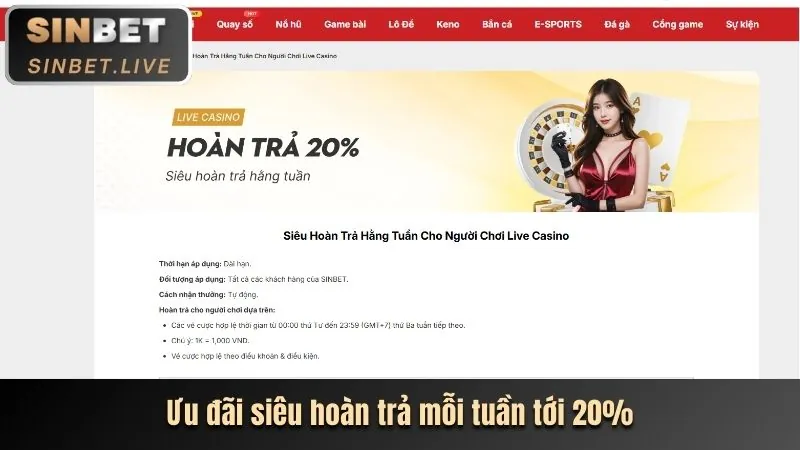 Hoàn trả cược thể thao hàng tuần 168vn link vào